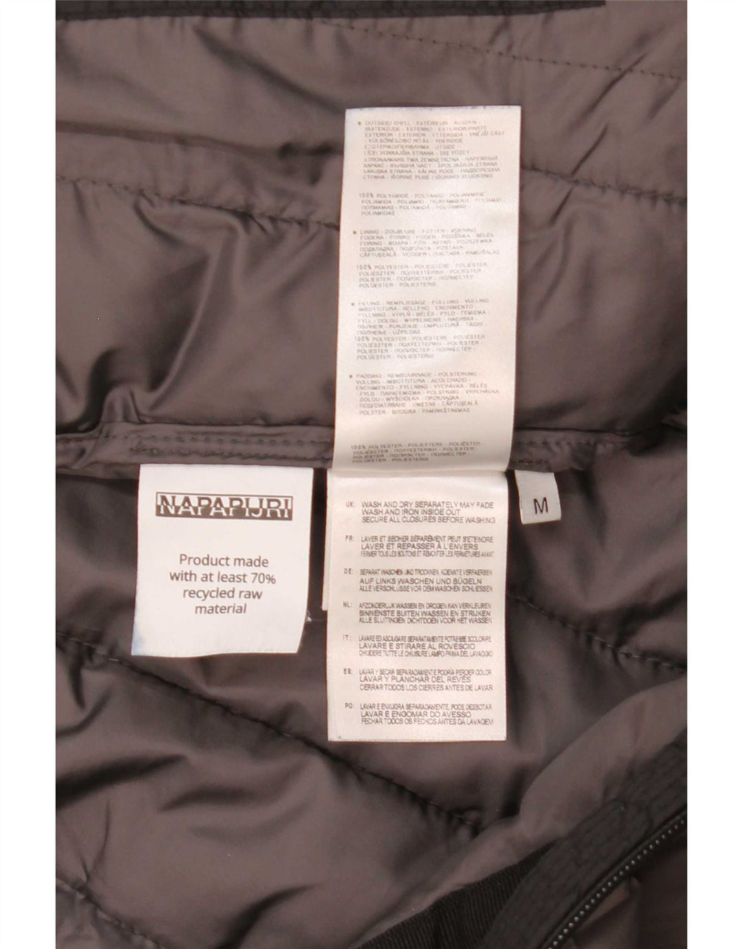 Napapijri Mens Hooded Padded Jacket UK 38 Medium Black Colourblock