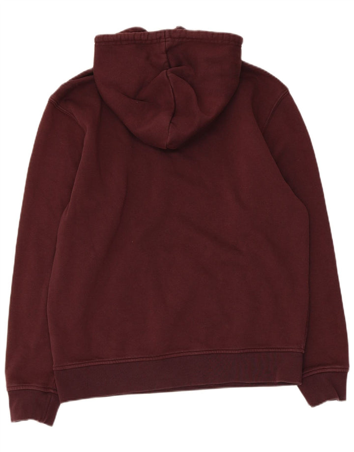 ADIDAS Womens Oversized Hoodie Jumper UK 10 Small Burgundy Cotton