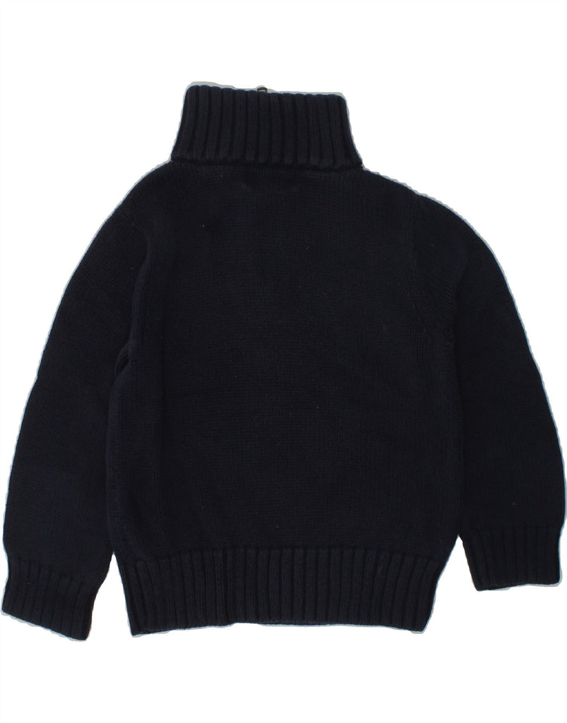 POLO RALPH LAUREN Boys Zip Neck Jumper Sweater 3-4 Years Navy Blue Cotton | Vintage Polo Ralph Lauren | Thrift | Second-Hand Polo Ralph Lauren | Used Clothing | Messina Hembry 