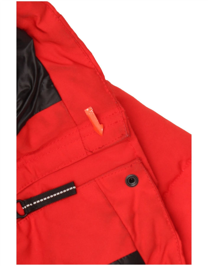 Superdry Womens Hooded Padded Coat UK 8 Small  Red Polyester