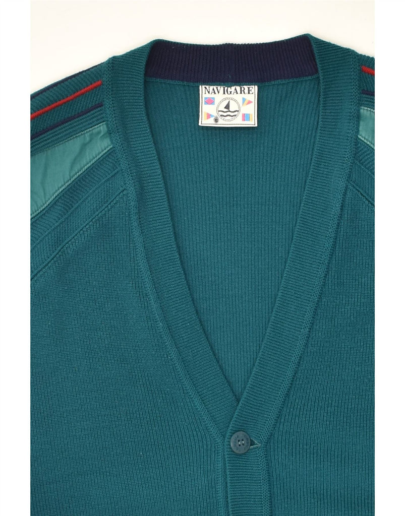 NAVIGARE Mens Cardigan Sweater Small Green Wool | Vintage Navigare | Thrift | Second-Hand Navigare | Used Clothing | Messina Hembry 