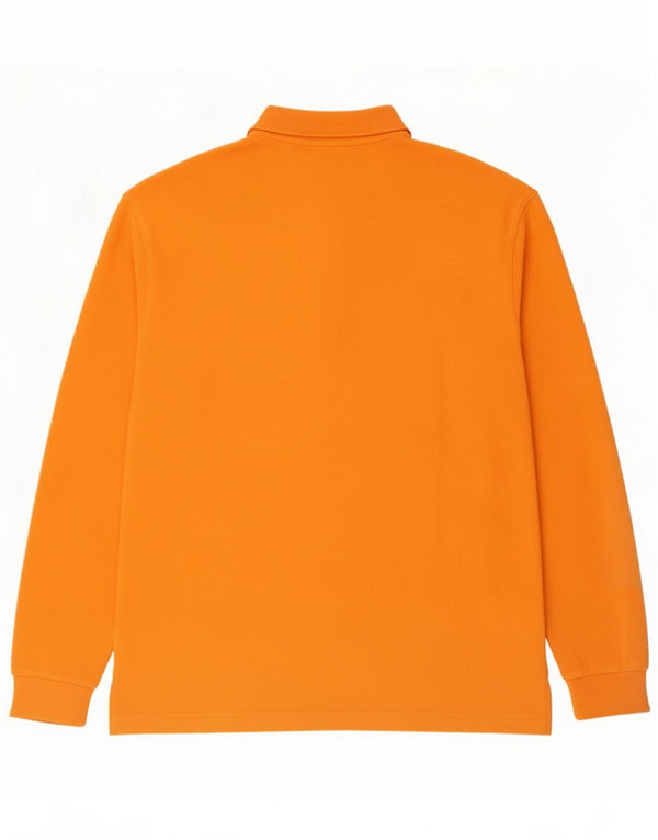 Kappa Mens Long Sleeve Polo Shirt Large Orange Cotton