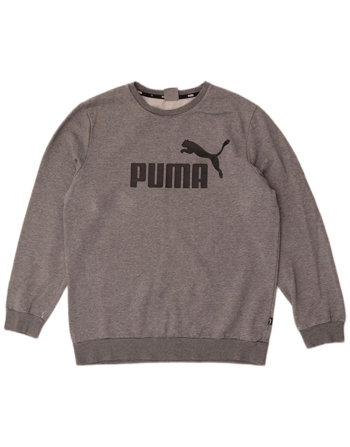 Puma Mens Graphic Sweatshirt Jumper Medium Grey Cotton