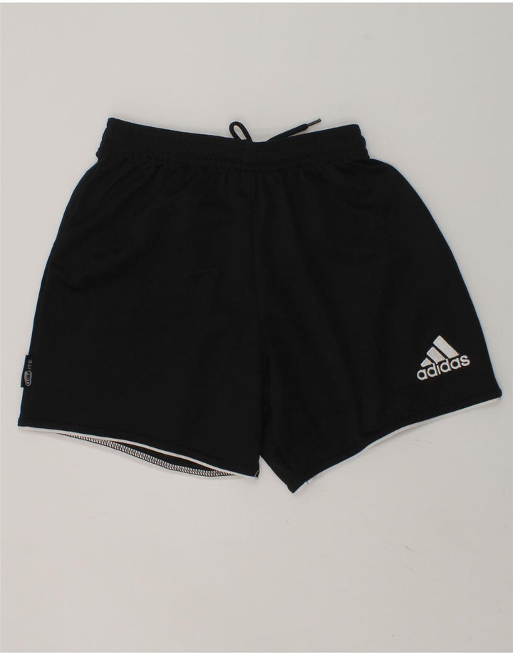 ADIDAS Boys Climalite Graphic Sport Shorts 9-10 Years 2XS Black Polyester | Vintage Adidas | Thrift | Second-Hand Adidas | Used Clothing | Messina Hembry 