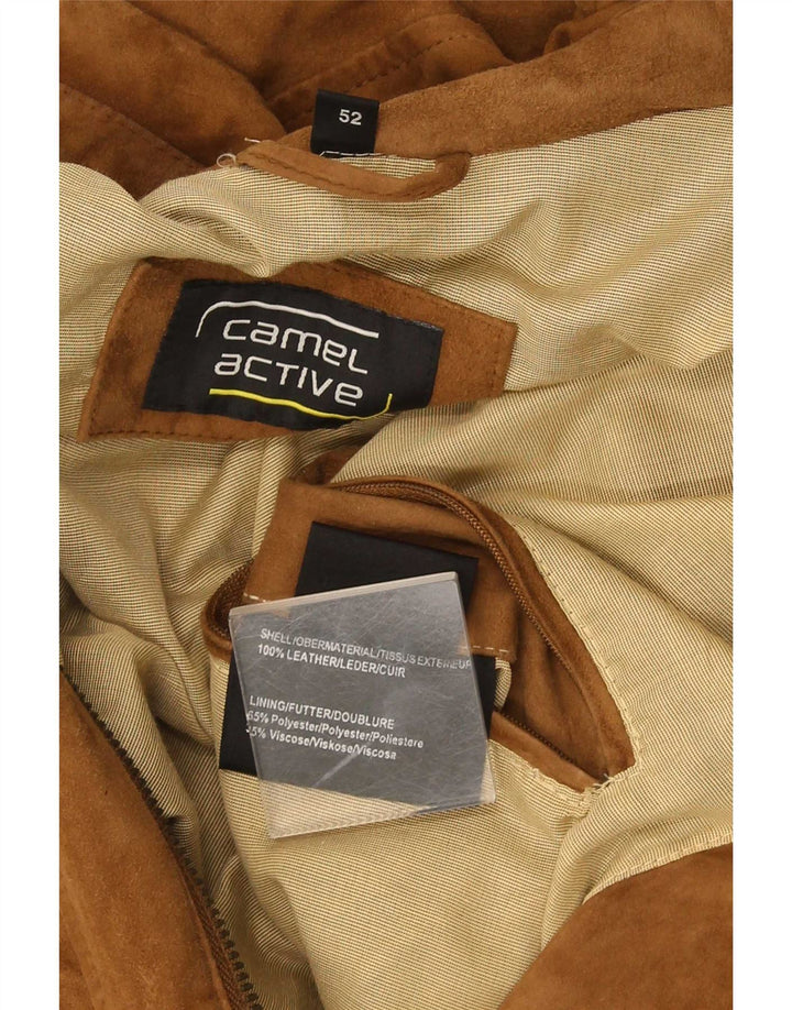 Camel Active Mens Suede Jacket UK 42 XL Brown Leather