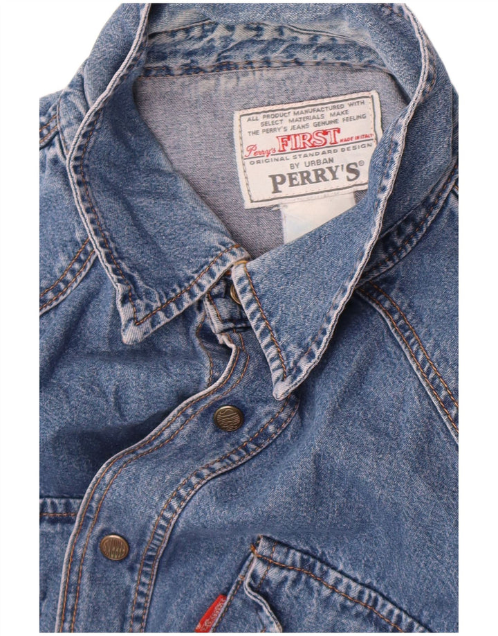 Perry's Mens Denim Shirt Large Blue