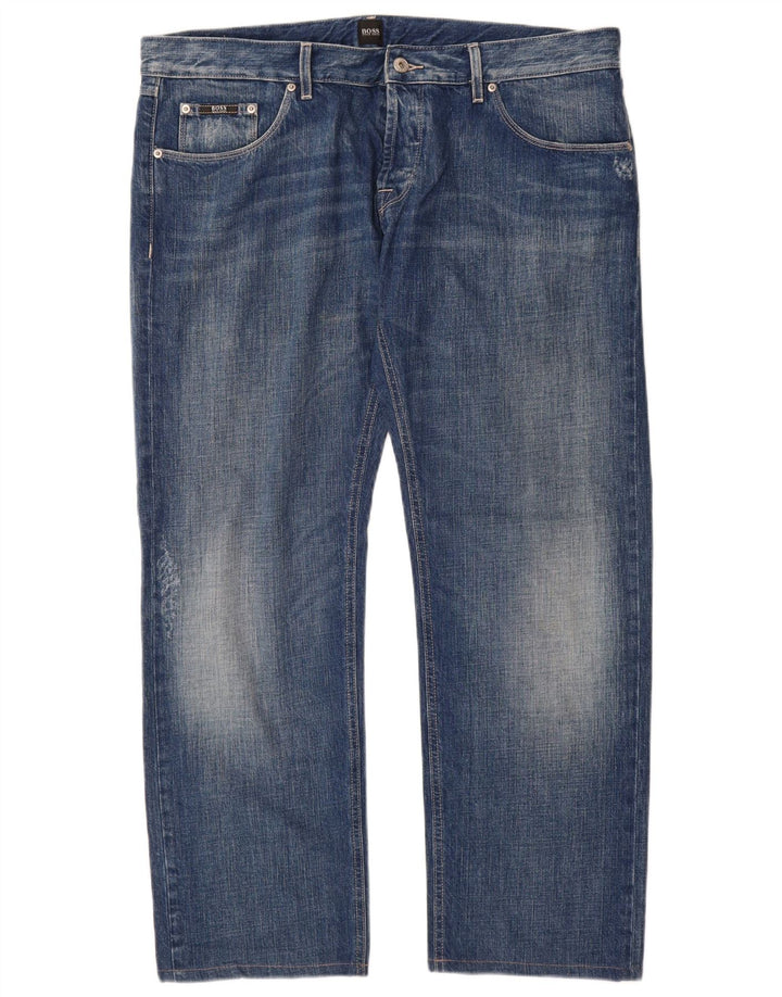 Hugo Boss Mens Denver Straight Jeans W38 L30 Blue Cotton