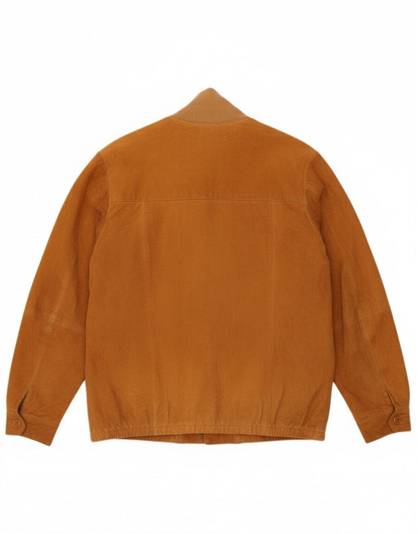 Vintage Mens Suede Bomber Jacket IT 52 XL Beige