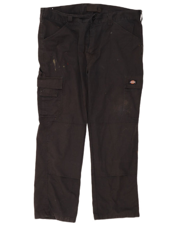 Dickies Mens Straight Cargo Trousers W40 L28 Black Polyester