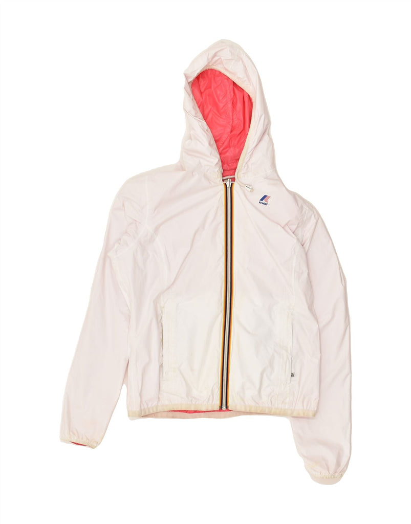K-WAY Girls Hooded Reversible Rain Jacket 15-16 Years Pink Polyamide | Vintage K-Way | Thrift | Second-Hand K-Way | Used Clothing | Messina Hembry 