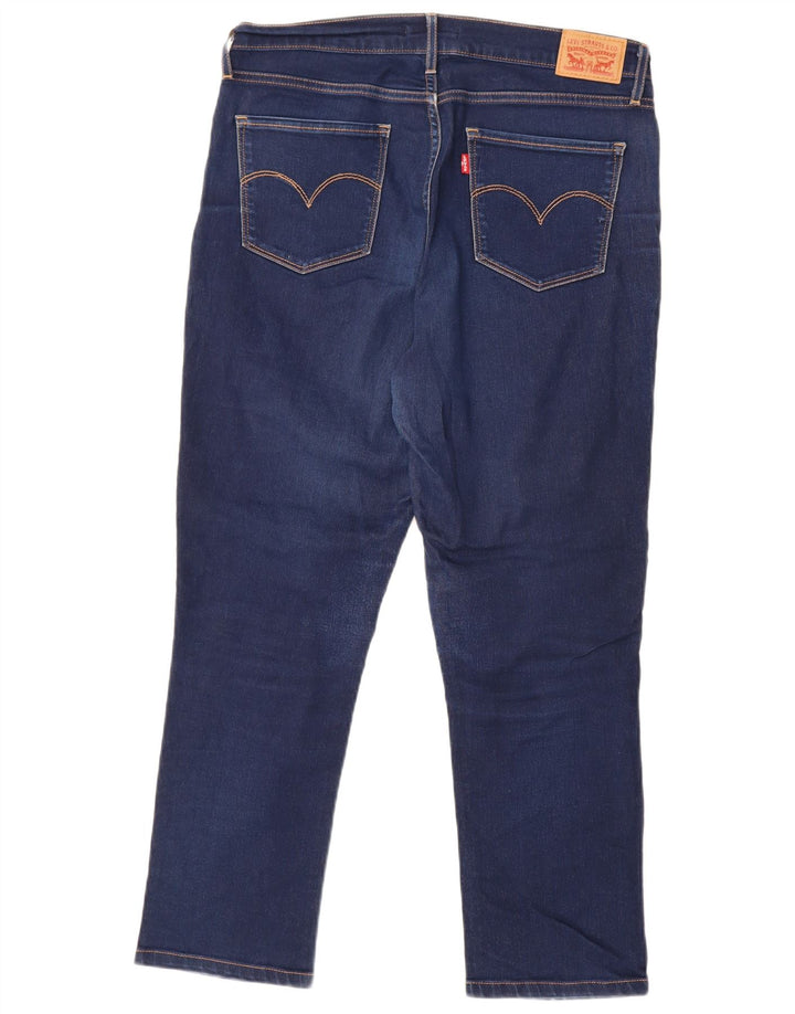 Levi's Womens 724 High Rise Straight Jeans W32 L26 Navy Blue