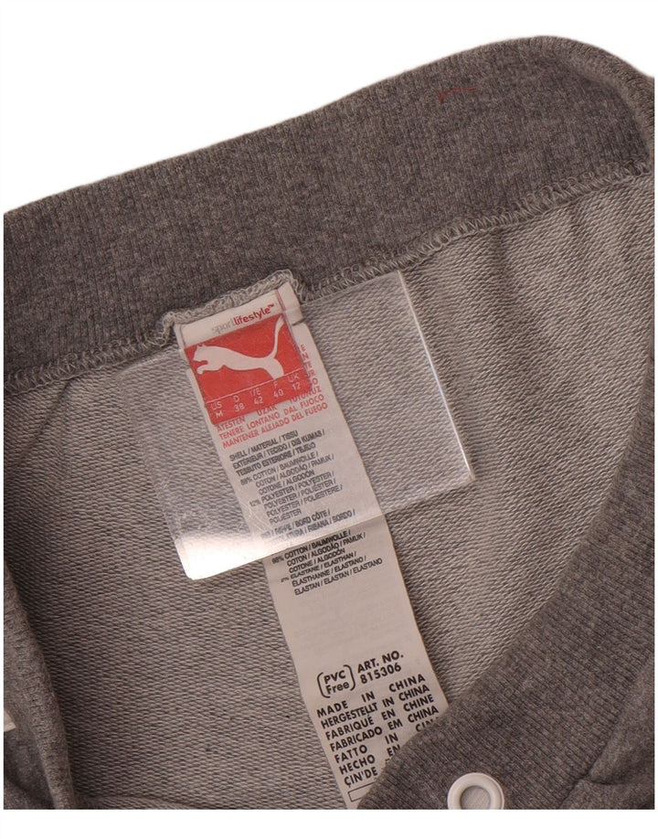 Puma Womens Sport Shorts UK 12 Medium Grey Flecked Cotton