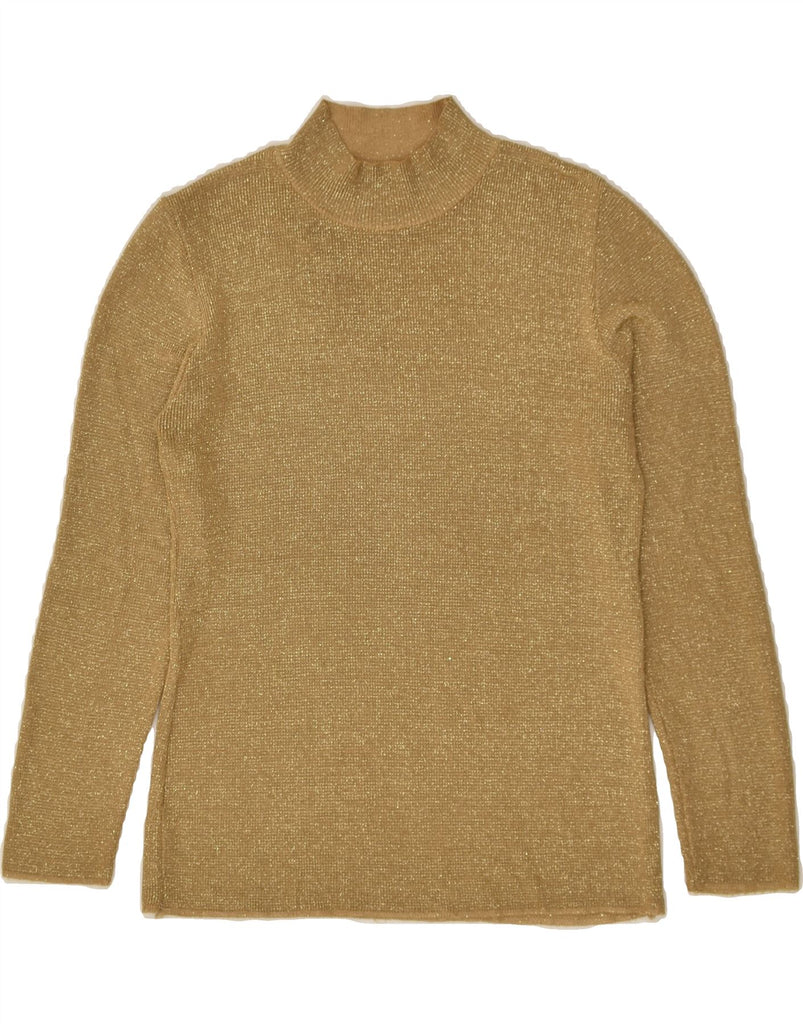 VINTAGE Womens Turtle Neck Jumper Sweater UK 12 Medium Gold | Vintage Vintage | Thrift | Second-Hand Vintage | Used Clothing | Messina Hembry 