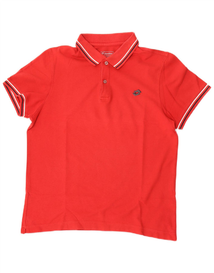Lotto Mens Polo Shirt Large Red Striped