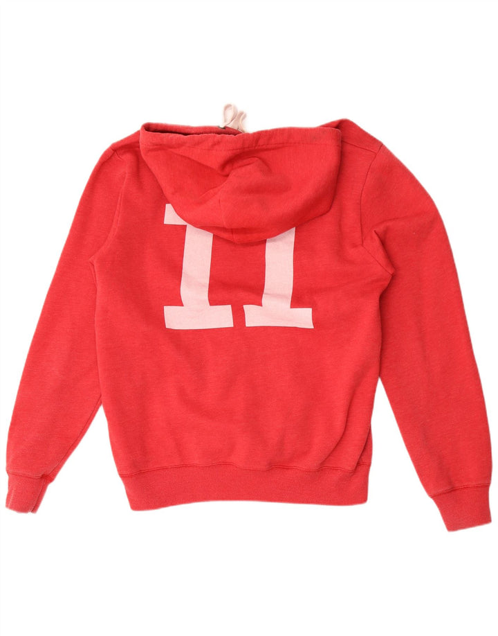JACK WILLS Mens Graphic Hoodie Jumper Medium Red Cotton
