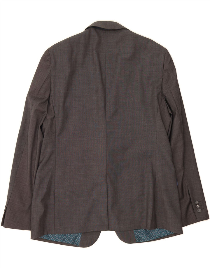 TED BAKER Mens 2 Button Blazer Jacket UK 44 2XL Grey Wool Vintage Ted Baker and Second-Hand Ted Baker from Messina Hembry 