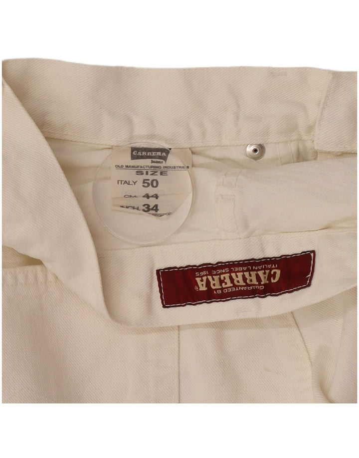 Carrera Mens Straight Jeans W34 L30 White Cotton