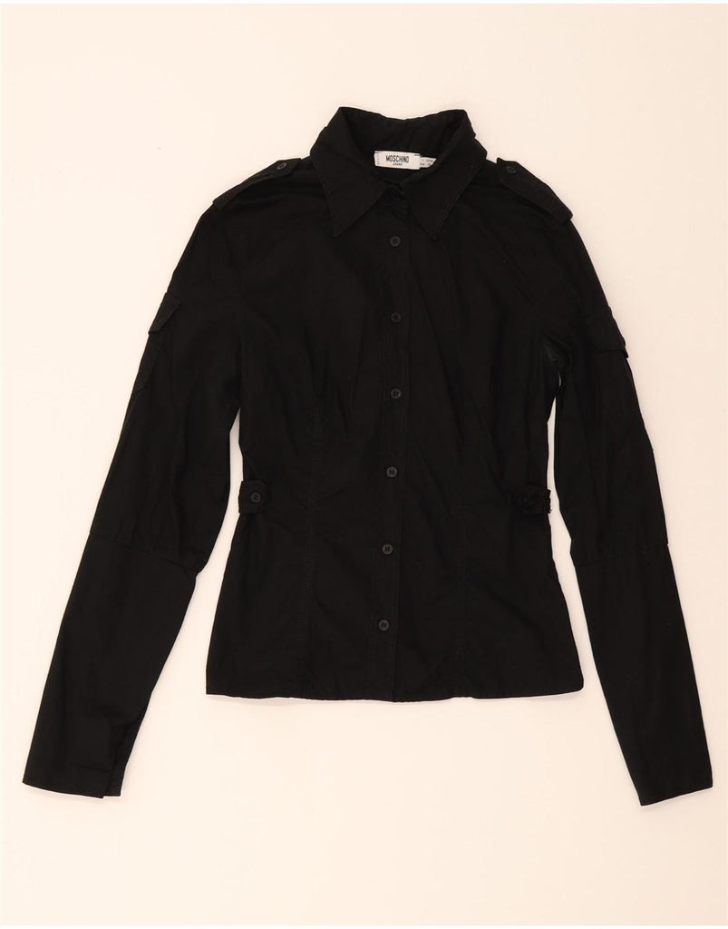 MOSCHINO Womens Military Shirt IT 44 Medium Black Cotton Vintage Moschino and Second-Hand Moschino from Messina Hembry 