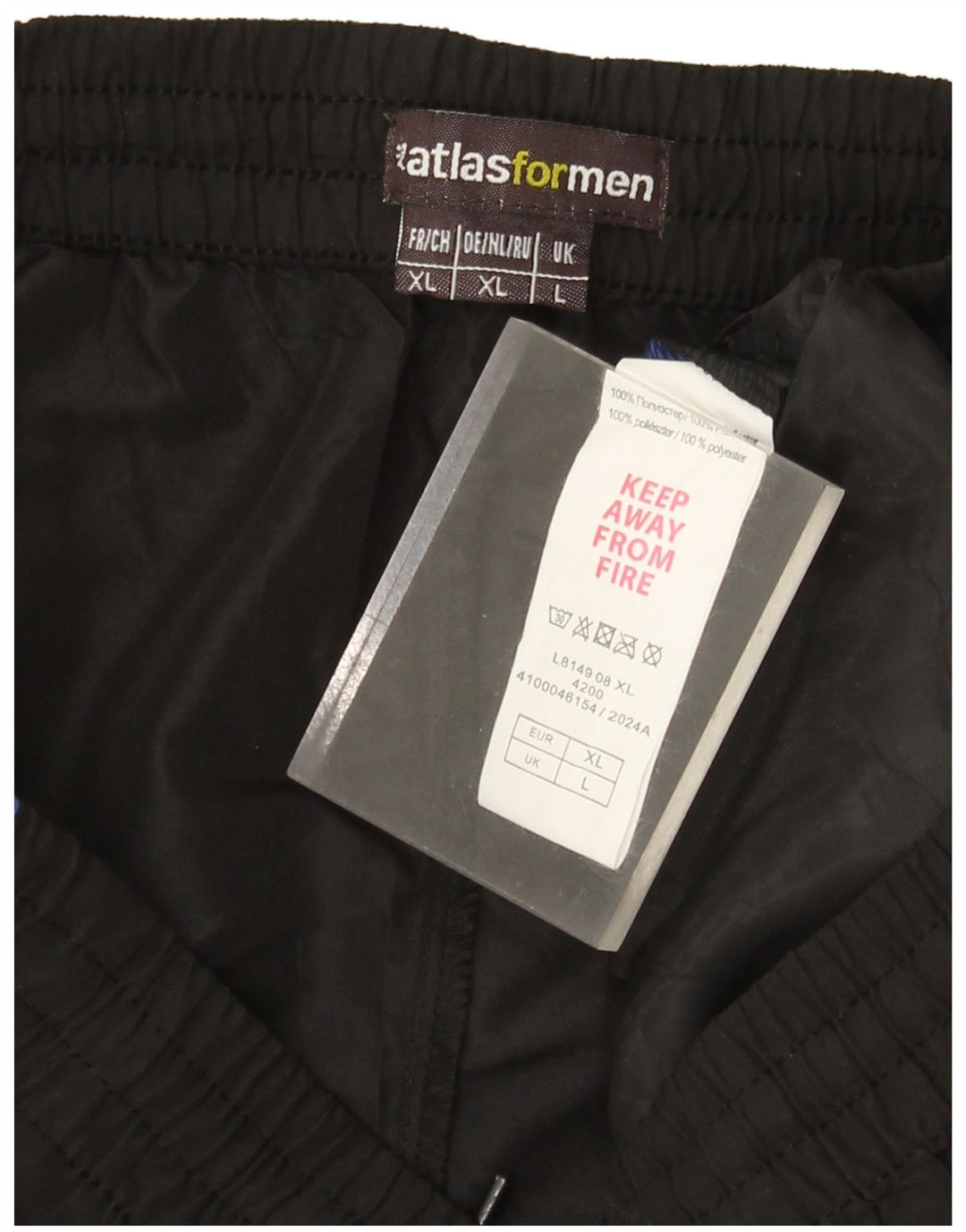 ATLAS FOR MEN Mens Tracksuit Trousers Large Black Colourblock Polyester