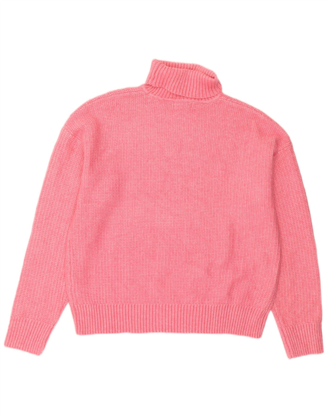 Marks & Spencer Womens Roll Neck Jumper Sweater UK 16 Large Pink Polyester