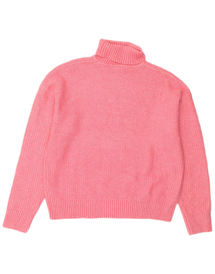 Marks & Spencer Womens Roll Neck Jumper Sweater UK 16 Large Pink Polyester