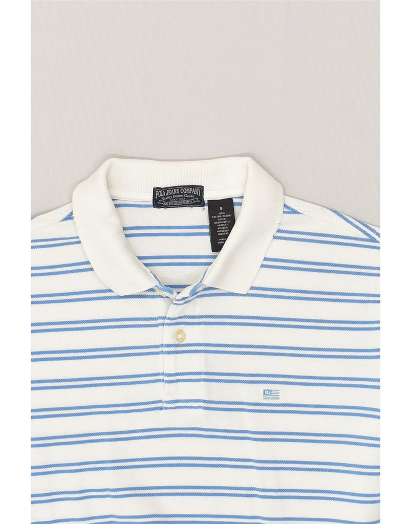 RALPH LAUREN Mens Polo Shirt Small White Striped Cotton | Vintage Ralph Lauren | Thrift | Second-Hand Ralph Lauren | Used Clothing | Messina Hembry 