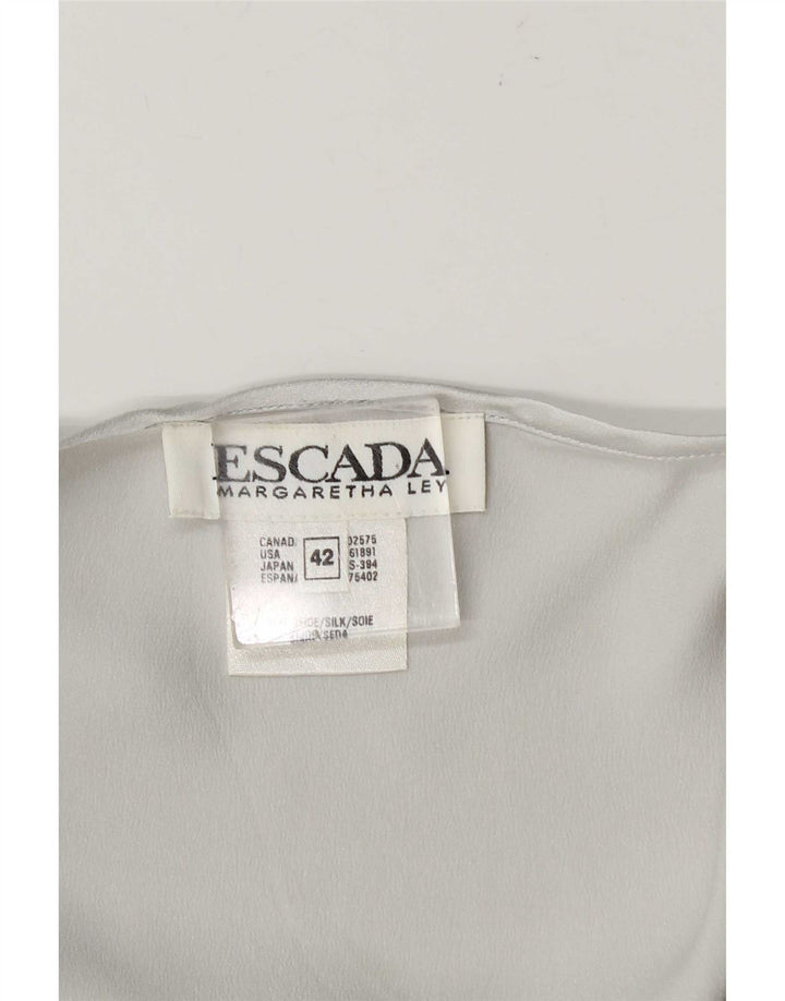 Escada Womens Vest Top IT 42 Medium Grey Silk