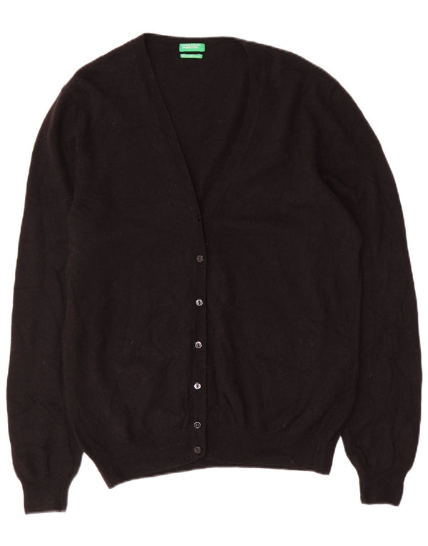 BENETTON Womens Cardigan Sweater UK 18 XL Black Merino Wool