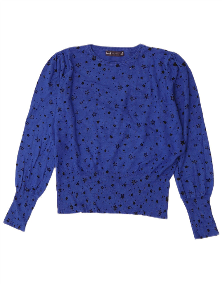 Marks & Spencer Womens Abstract Pattern Boat Neck Jumper Sweater UK 14 Medi