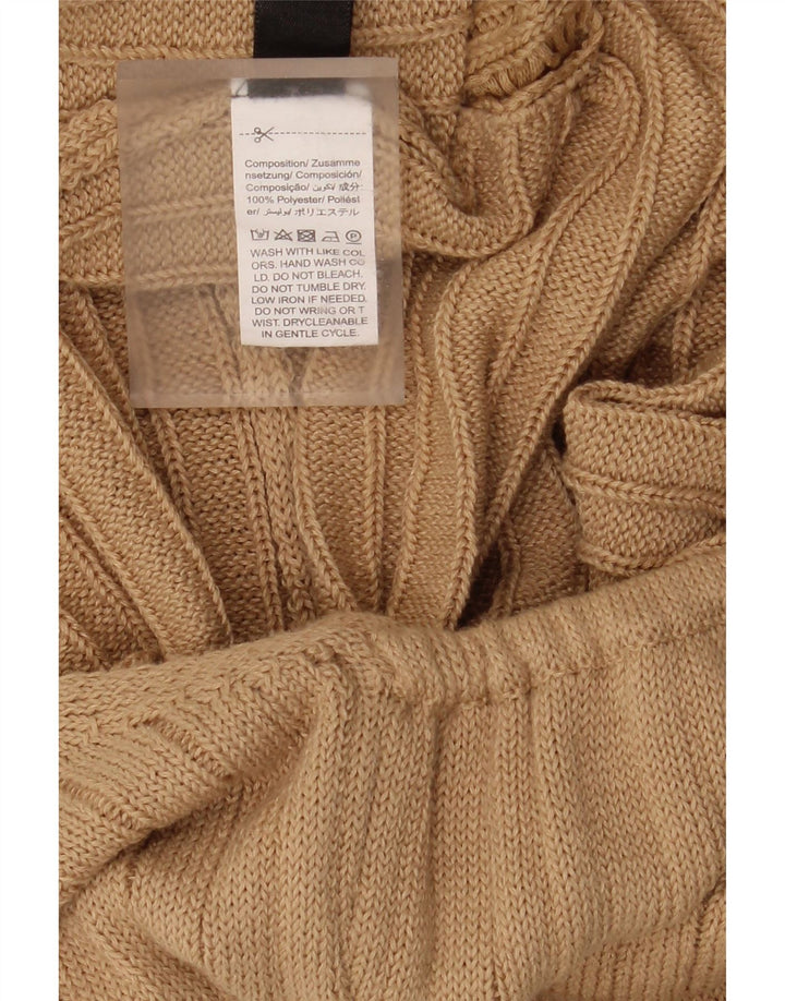 Shein Womens Knit Halter Dress UK 14 Large Beige Polyester