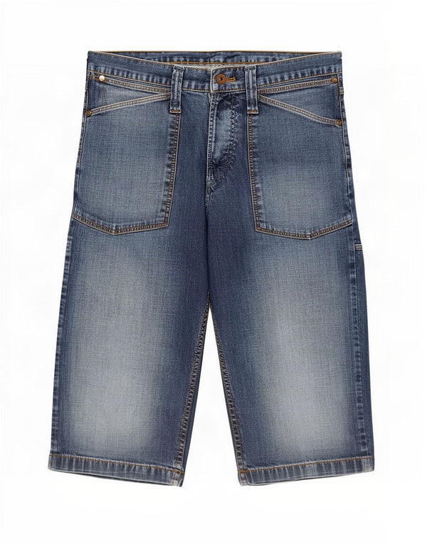 Wrangler Mens Cargo Denim Shorts Medium W33 Blue Cotton