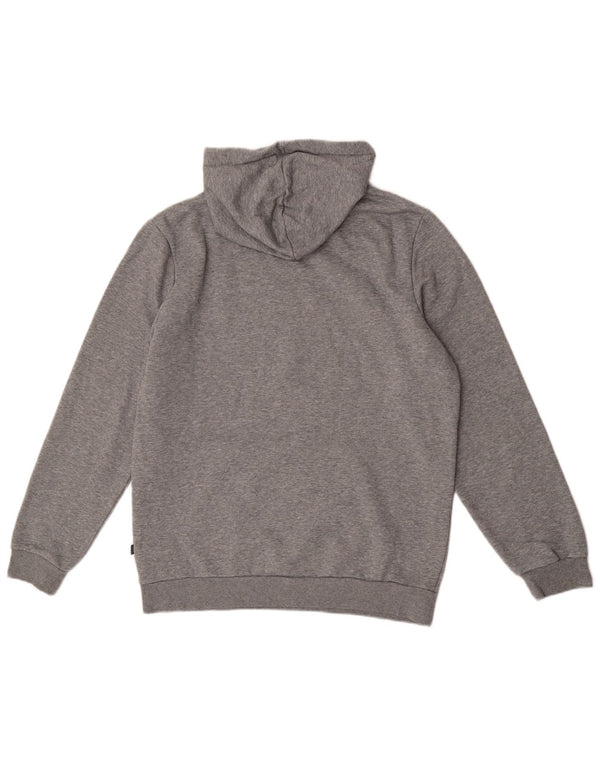 Puma Mens Graphic Hoodie Jumper Medium Grey Flecked Cotton