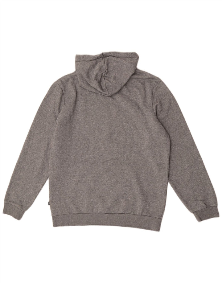 Puma Mens Graphic Hoodie Jumper Medium Grey Flecked Cotton