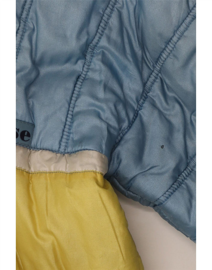 Ellesse Mens Hooded Padded Jacket UK 38 Medium Blue Colourblock Nylon