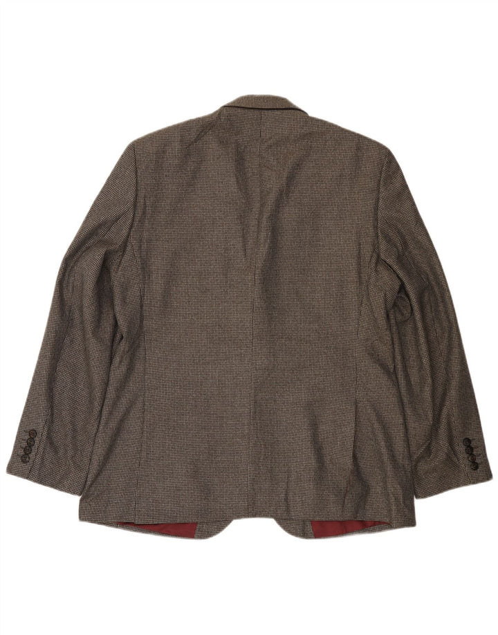 MARKS & SPENCER Mens 2 Button Blazer Jacket UK 38 Medium Grey Houndstooth