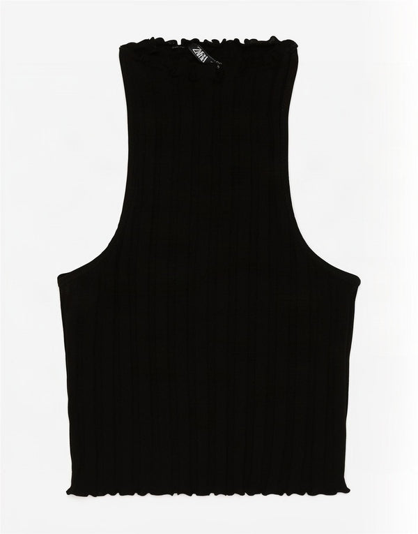 Zara Womens Vest Top UK 8 Small Black
