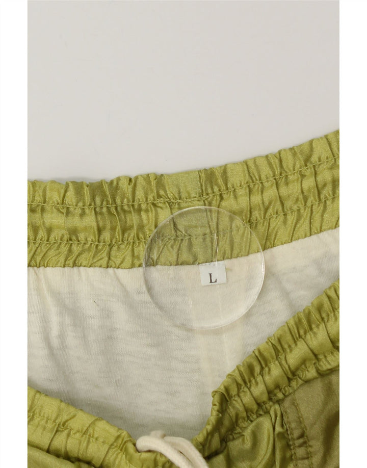 Vintage Mens Tracksuit Trousers Joggers Large  Green Colourblock