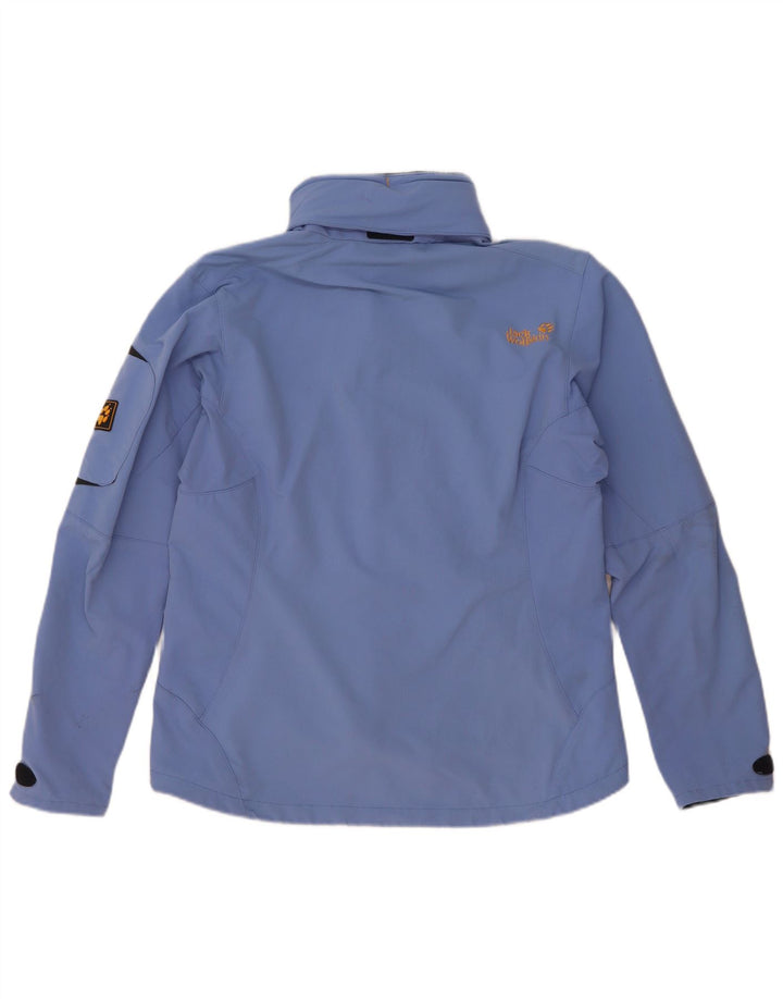 Jack Wolfskin Womens Hooded Rain Jacket UK 14/16 Large Blue Polyamide