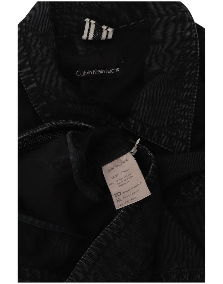 Calvin Klein Jeans Womens Denim Jacket UK 14 Medium Black Cotton