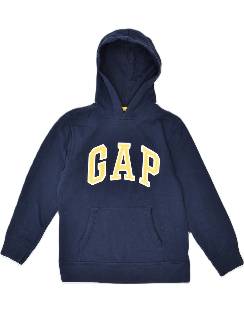 GAP Boys Loose Fit Graphic Hoodie Jumper 9-10 Years Large Navy Blue Cotton | Vintage | Thrift | Second-Hand | Used Clothing | Messina Hembry 