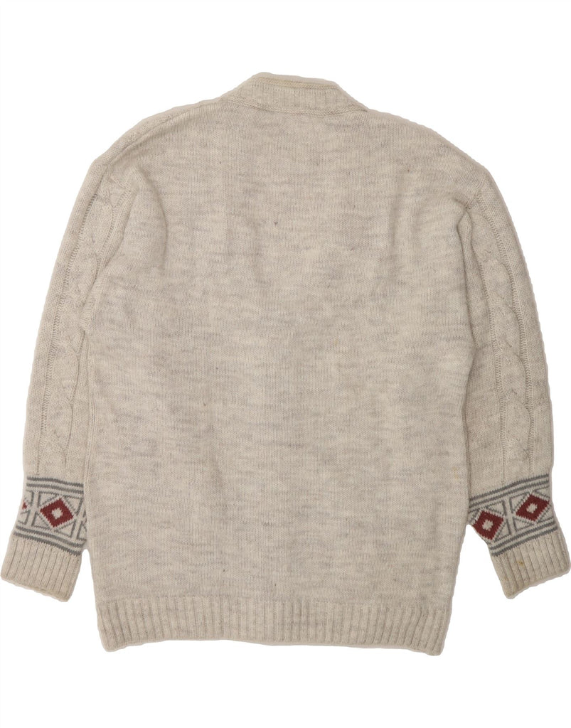 VINTAGE Mens Cardigan Sweater XL Grey Argyle/Diamond Vintage Vintage and Second-Hand Vintage from Messina Hembry 