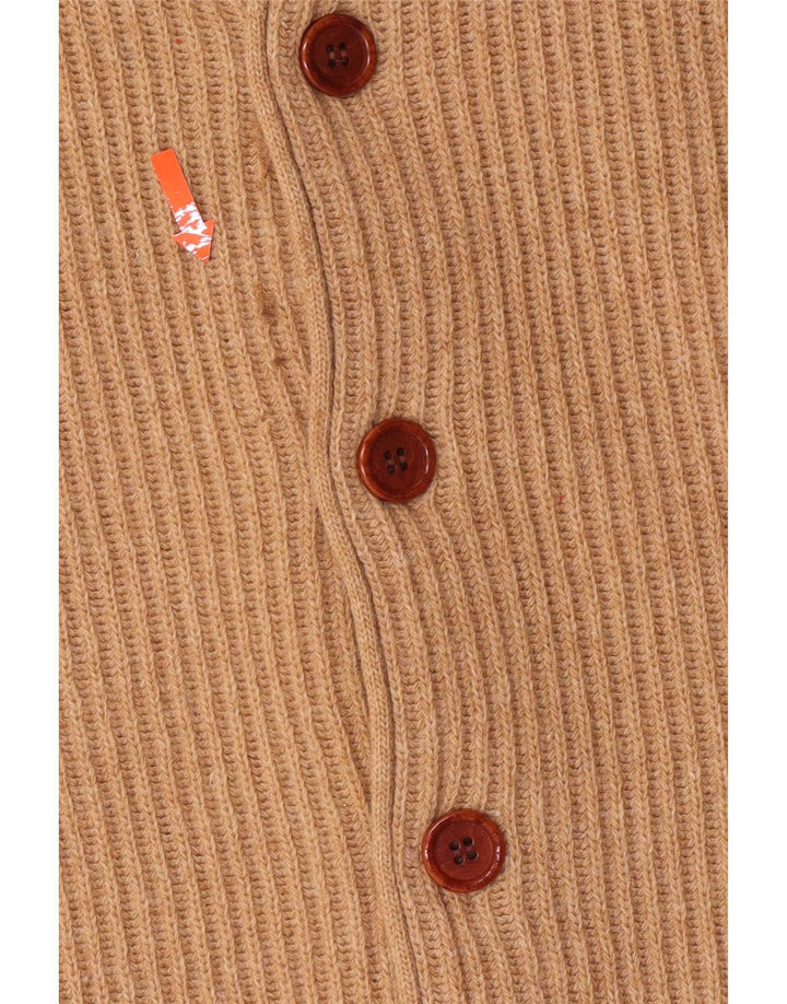 Navigare Mens Cardigan Sweater Large Beige Lambswool