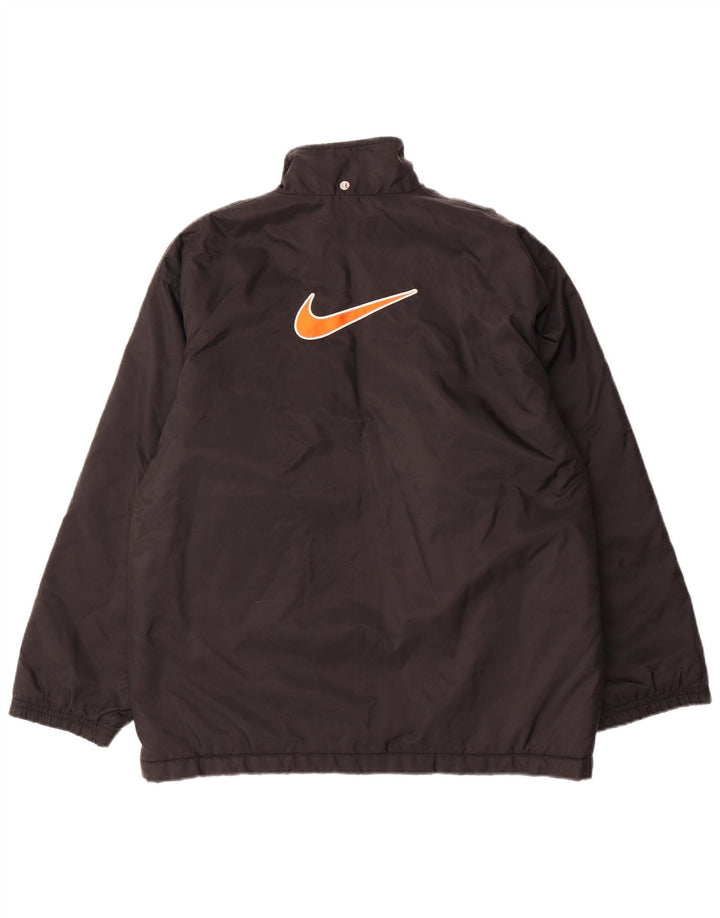 Nike Boys Graphic Windbreaker Jacket 12-13 Years Large Black Nylon