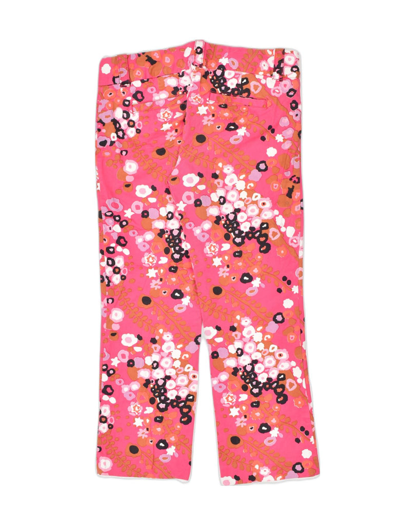 J. CREW Womens Straight Cropped Trousers US 6 Medium W32 L25 Pink Floral | Vintage J. Crew | Thrift | Second-Hand J. Crew | Used Clothing | Messina Hembry 