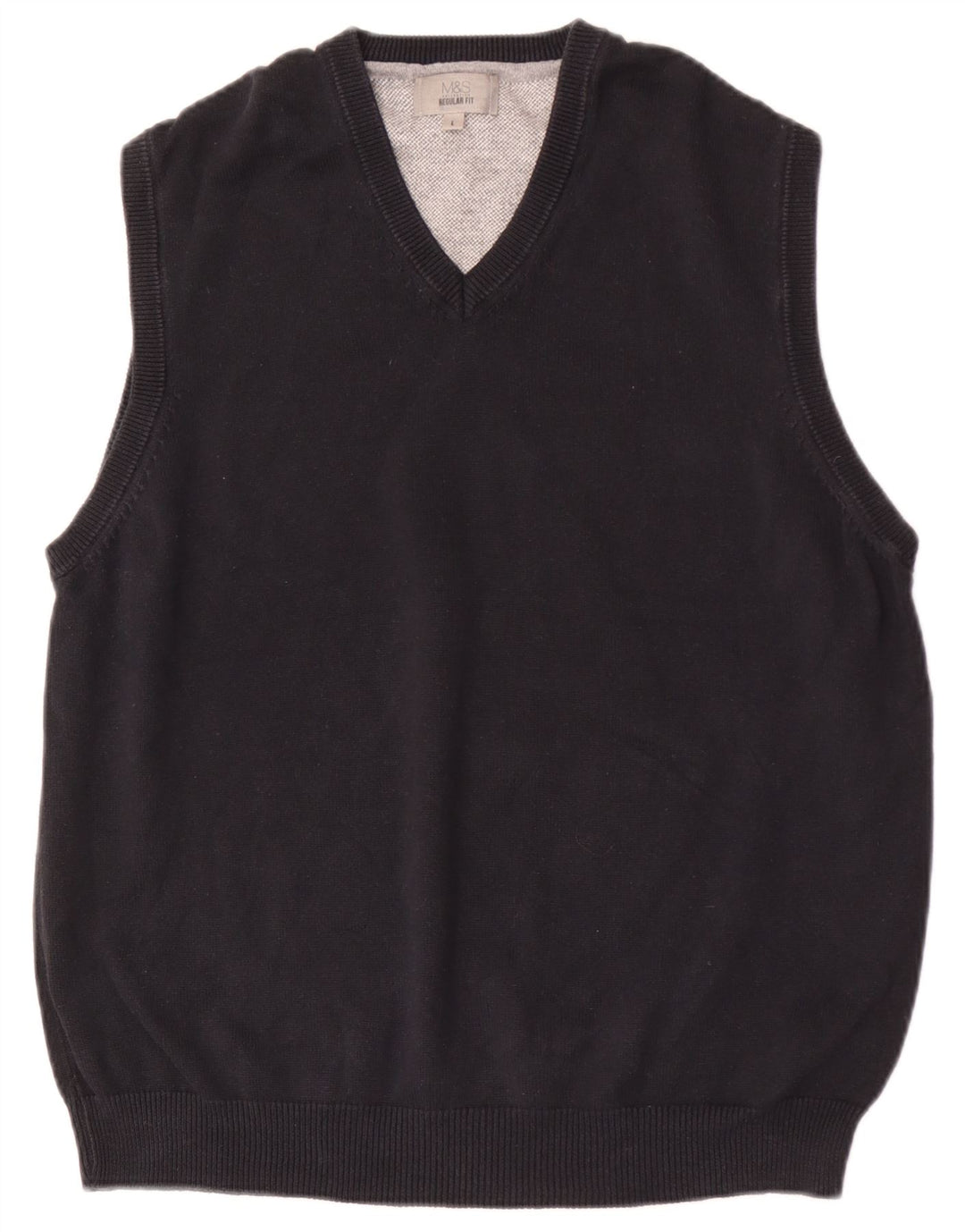 Marks & Spencer Mens Regular Fit Vest Tank Top Large Black Cotton
