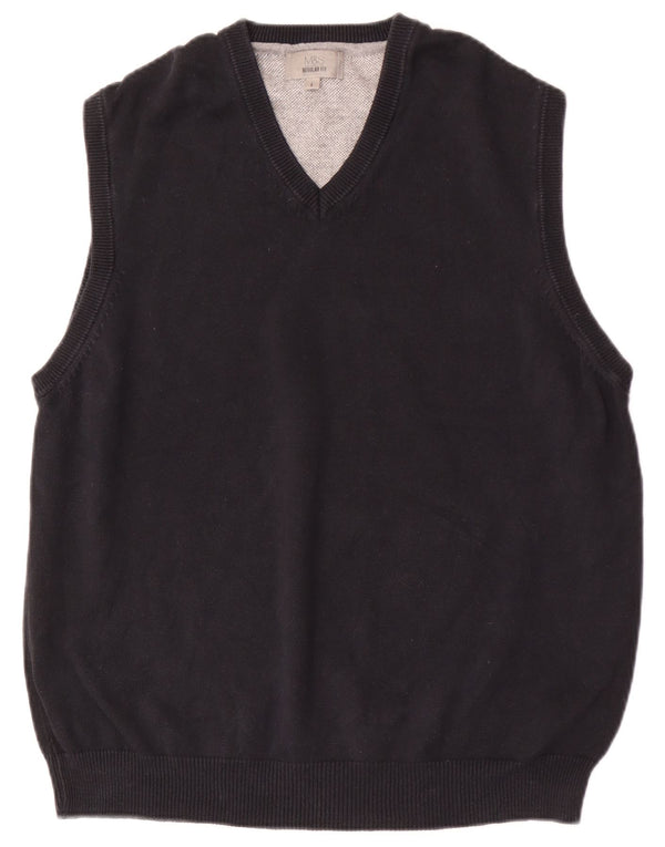 Marks & Spencer Mens Regular Fit Vest Tank Top Large Black Cotton