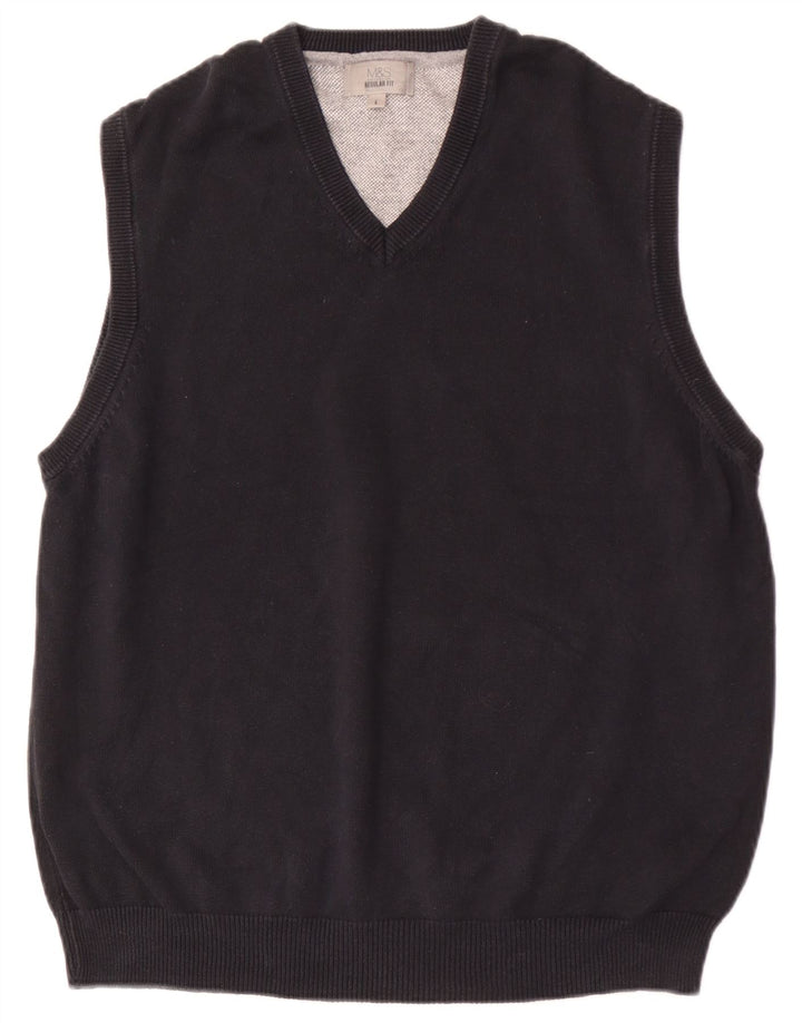 Marks & Spencer Mens Regular Fit Vest Tank Top Large Black Cotton