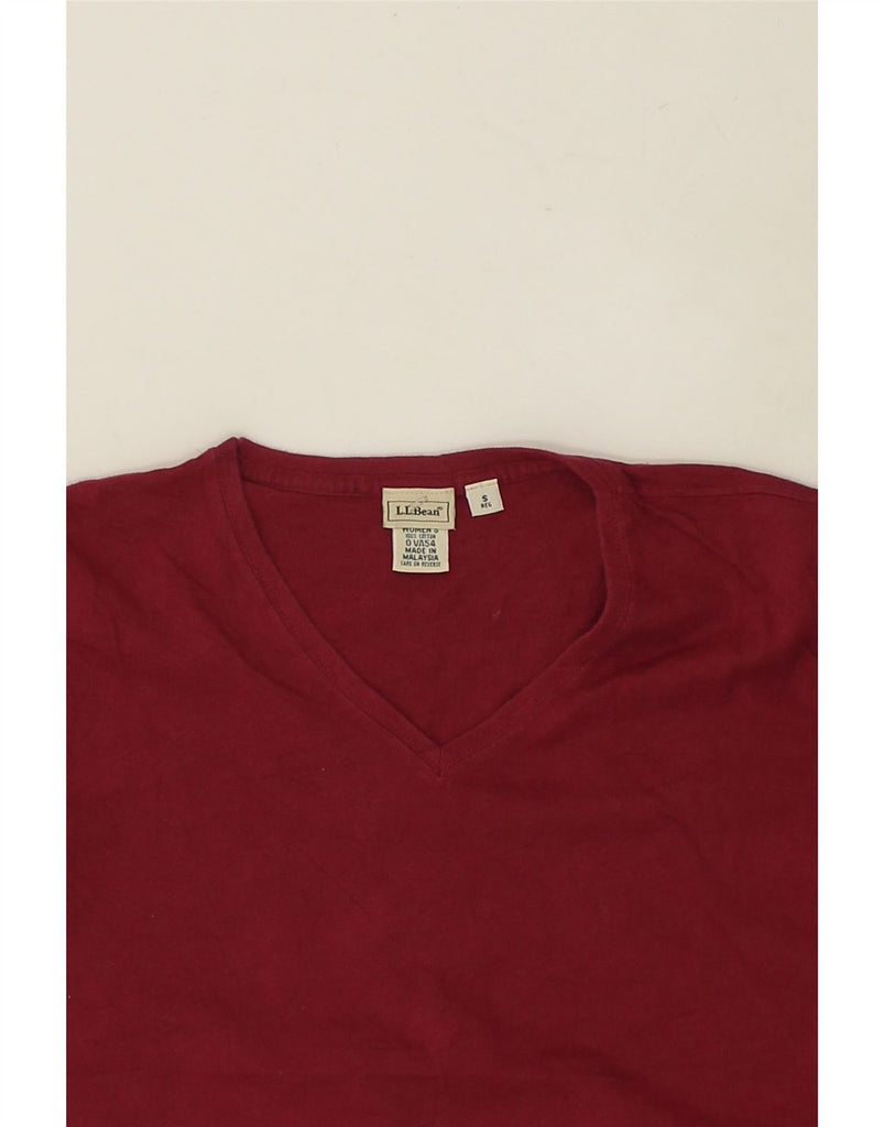 L.L.BEAN Womens T-Shirt Top UK 10 Small Burgundy Cotton | Vintage L.L.Bean | Thrift | Second-Hand L.L.Bean | Used Clothing | Messina Hembry 