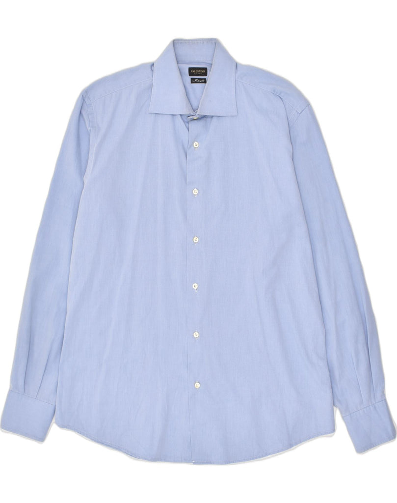 VALENTINO Mens Shirt Small Blue Cotton | Vintage Valentino | Thrift | Second-Hand Valentino | Used Clothing | Messina Hembry 