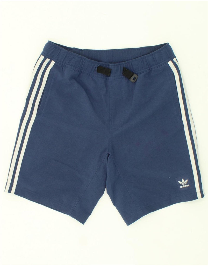 ADIDAS Mens Sport Shorts Small Navy Blue Polyester | Vintage Adidas | Thrift | Second-Hand Adidas | Used Clothing | Messina Hembry 